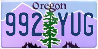 OR license plate 992YUG