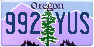 OR license plate 992YUS