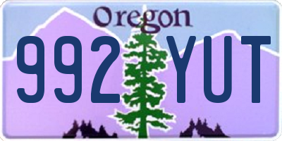 OR license plate 992YUT