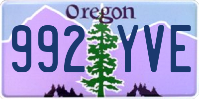 OR license plate 992YVE