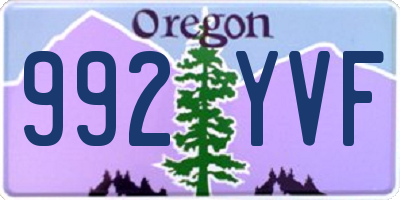 OR license plate 992YVF