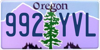 OR license plate 992YVL