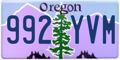 OR license plate 992YVM