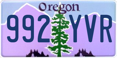 OR license plate 992YVR