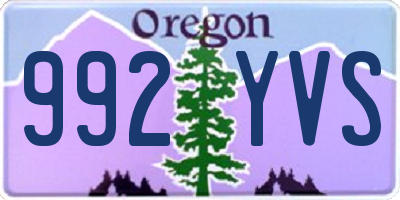 OR license plate 992YVS