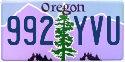 OR license plate 992YVU