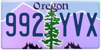 OR license plate 992YVX