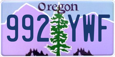 OR license plate 992YWF