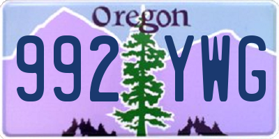 OR license plate 992YWG