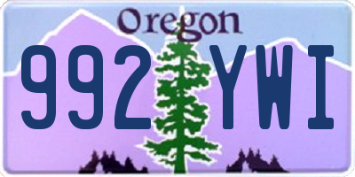 OR license plate 992YWI