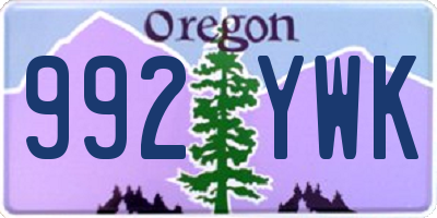 OR license plate 992YWK