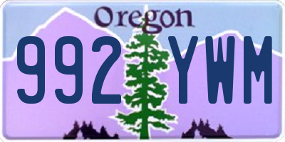 OR license plate 992YWM