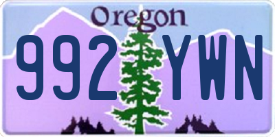 OR license plate 992YWN