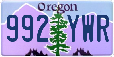 OR license plate 992YWR