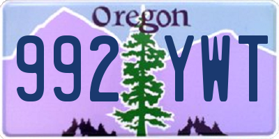 OR license plate 992YWT