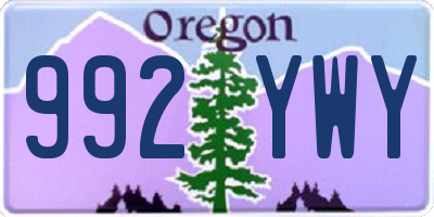 OR license plate 992YWY