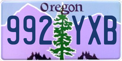 OR license plate 992YXB