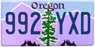 OR license plate 992YXD