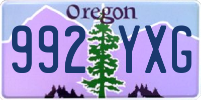 OR license plate 992YXG