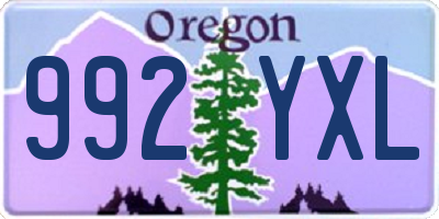 OR license plate 992YXL
