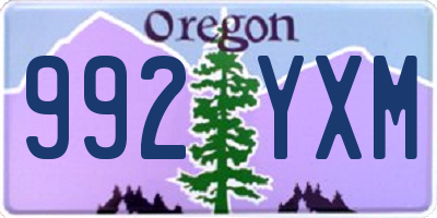 OR license plate 992YXM