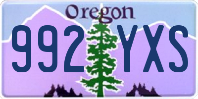 OR license plate 992YXS