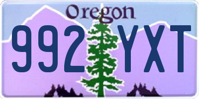 OR license plate 992YXT