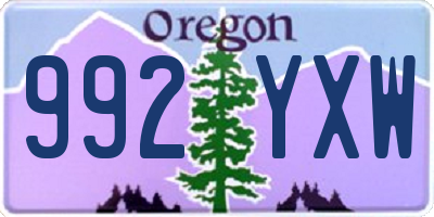 OR license plate 992YXW