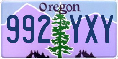 OR license plate 992YXY