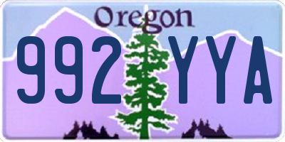 OR license plate 992YYA
