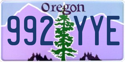 OR license plate 992YYE