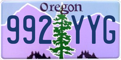 OR license plate 992YYG