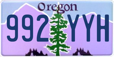OR license plate 992YYH