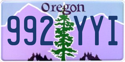 OR license plate 992YYI