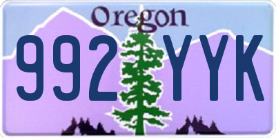 OR license plate 992YYK