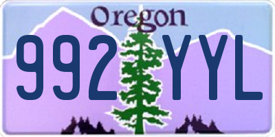 OR license plate 992YYL