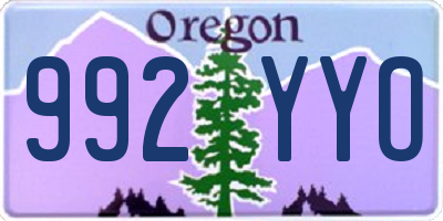 OR license plate 992YYO