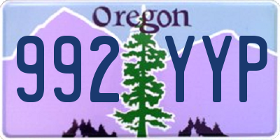 OR license plate 992YYP