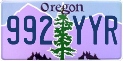 OR license plate 992YYR