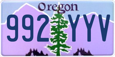 OR license plate 992YYV