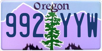 OR license plate 992YYW