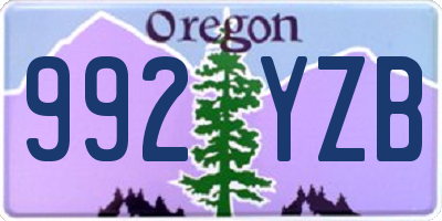 OR license plate 992YZB