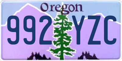 OR license plate 992YZC