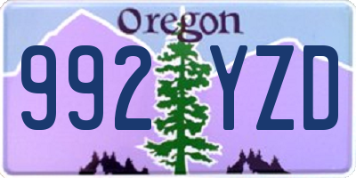 OR license plate 992YZD