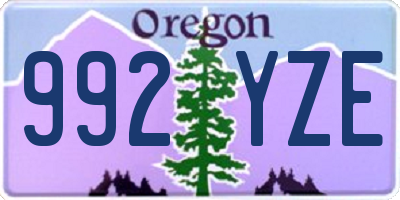 OR license plate 992YZE