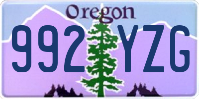 OR license plate 992YZG