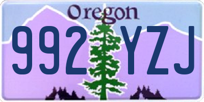 OR license plate 992YZJ