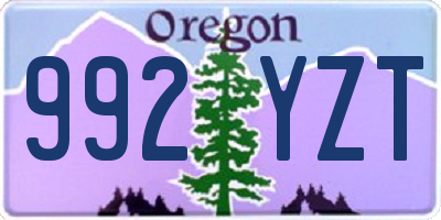 OR license plate 992YZT