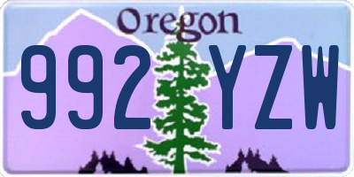 OR license plate 992YZW