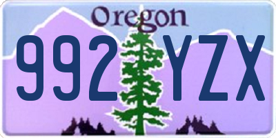 OR license plate 992YZX